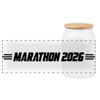 Marathon 2026 - Panoramic Cookie Jar with Wooden Lid - white - Front