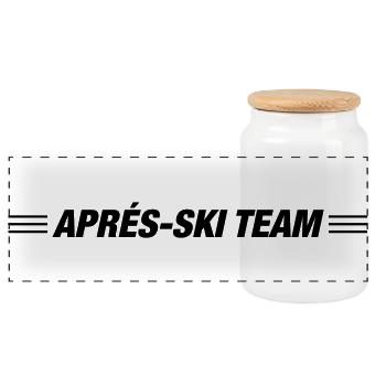 L’équipe de ski APRrès - Boîte à biscuits avec couvercle en bois - blanc - Devant