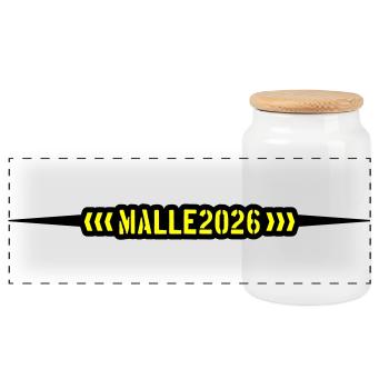 Malle 2026 Mallorca - Panoramic Cookie Jar with Wooden Lid - white - Front