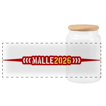 Malle 2026 Mallorca - Panoramic Cookie Jar with Wooden Lid - white - Front