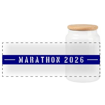 Marathon 2026 - Panoramic Cookie Jar with Wooden Lid - white - Front