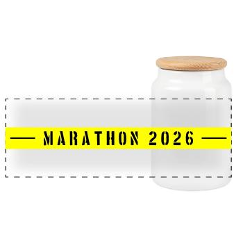Marathon 2026 - Panoramic Cookie Jar with Wooden Lid - white - Front