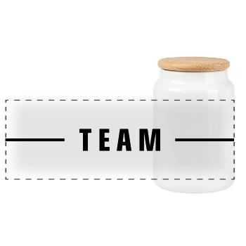 Team Line - Panoramic Cookie Jar with Wooden Lid - white - Front