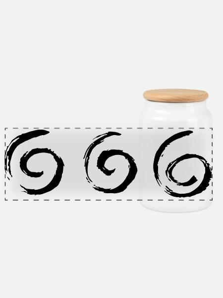 Spirale Spiralen Wirbel Schnörkel - Panorama Keksdose mit Holzdeckel - Weiß