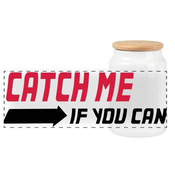 Catch me if you can - Panorama Keksdose mit Holzdeckel - Weiß - Vorne