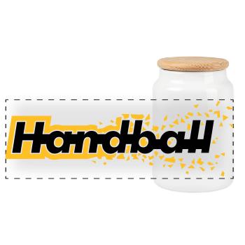 Handball - Panoramic Cookie Jar with Wooden Lid - white - Front