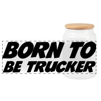 Born to be Trucker - Panorama Keksdose mit Holzdeckel - Weiß - Vorne