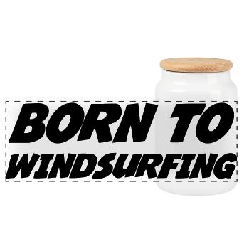 Windsurf Windsurfing Windsurfen Planche à voile - Panoramic Cookie Jar with Wooden Lid - white - Front