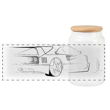 Fast Cars Legend Oldschool Classics Sketch Cars - Boîte à biscuits avec couvercle en bois - blanc - Devant