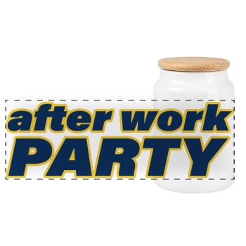 AFTER WORK PARTY - Panoramic Cookie Jar with Wooden Lid - white - Front