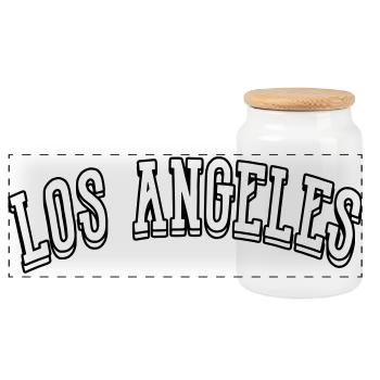 los angeles shirt - Panorama Keksdose mit Holzdeckel - Weiß - Vorne