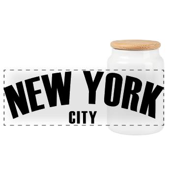 new york shirt - Panorama Keksdose mit Holzdeckel - Weiß - Vorne