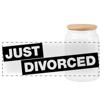 Just divorced - Panorama Keksdose mit Holzdeckel - Weiß - Vorne