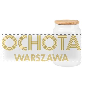 Warszawa Ochota Warschau Warsaw - Panoramic Cookie Jar with Wooden Lid - white - Front