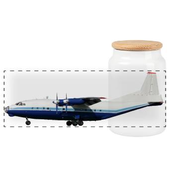 An-12 - Panoramic Cookie Jar with Wooden Lid - white - Front