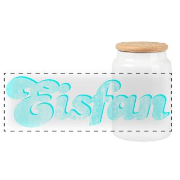 Eis Fan Eiscreme süß Sommer Eiskrem Handschrift - Panorama Keksdose mit Holzdeckel - Weiß - Vorne