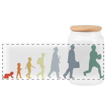 Évolution du rugby vintage - Boîte à biscuits avec couvercle en bois - blanc - Devant