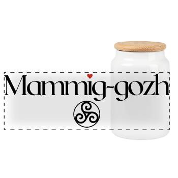 Mammig-gozh Triskell Fête grands-mères Bretonne - Boîte à biscuits avec couvercle en bois - blanc - Devant