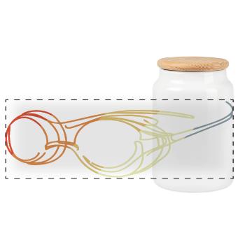 Swimming Goggles Drawing - Panoramic Cookie Jar with Wooden Lid - white - Front