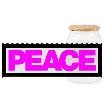 Typo PEACE Contour 2C - Panoramic Cookie Jar with Wooden Lid - white - Front