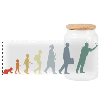 Évolution du dard - Boîte à biscuits avec couvercle en bois - blanc - Devant