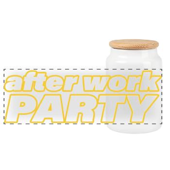 AFTER WORK PARTY - Panoramic Cookie Jar with Wooden Lid - white - Front