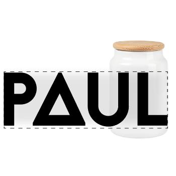 Prénom Paul - Boîte à biscuits avec couvercle en bois - blanc - Devant