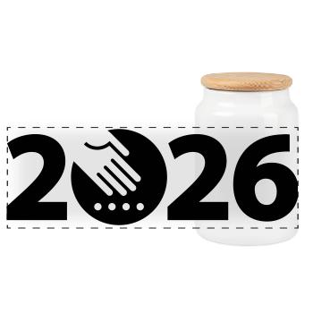 Landwirt 2026, Gärtner 2026 - Panorama Keksdose mit Holzdeckel - Weiß - Vorne