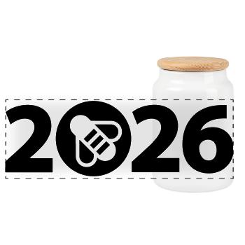 Apiculteur 2026, Apiculteur 2026, Ferme d’abeilles 2026 - Boîte à biscuits avec couvercle en bois - blanc - Devant