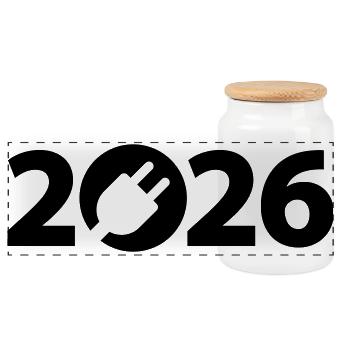 Électricien 2026, Technicien en électronique 2026 - Boîte à biscuits avec couvercle en bois - blanc - Devant