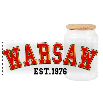 Varsovie fondée en 1976 - Boîte à biscuits avec couvercle en bois - blanc - Devant