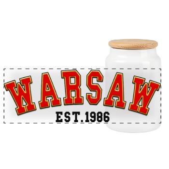 Varsovie fondée en 1986 - Boîte à biscuits avec couvercle en bois - blanc - Devant
