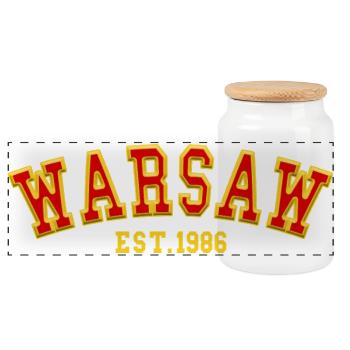 Varsovie fondée en 1986 - Boîte à biscuits avec couvercle en bois - blanc - Devant