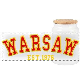 Varsovie fondée en 1976 - Boîte à biscuits avec couvercle en bois - blanc - Devant
