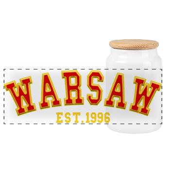 Varsovie fondée en 1996 - Boîte à biscuits avec couvercle en bois - blanc - Devant