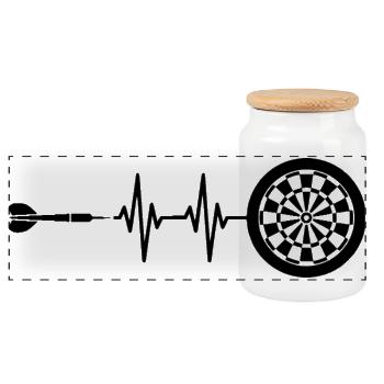 Fléchettes Dartbeat Heartbeat Hoodie Noir - Boîte à biscuits avec couvercle en bois - blanc - Devant