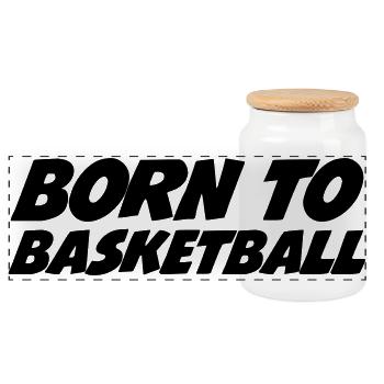 Né pour le Basketball - Boîte à biscuits avec couvercle en bois - blanc - Devant
