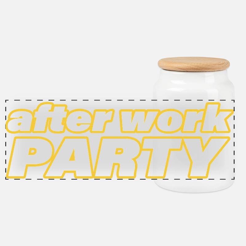 AFTER WORK PARTY - Panoramic Cookie Jar with Wooden Lid - white
