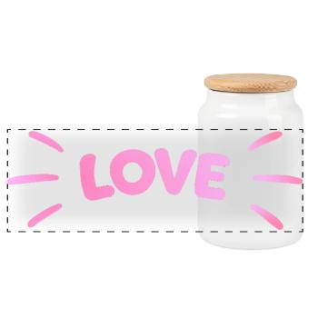 Love Pink Luminous - Panorama Keksdose mit Holzdeckel - Weiß - Vorne