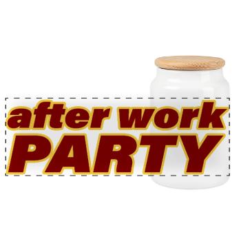 AFTER WORK PARTY - Panoramic Cookie Jar with Wooden Lid - white - Front