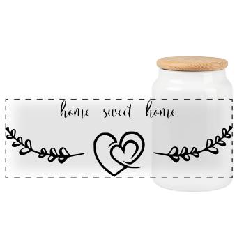 HeartRanke home sweet home / heavenlygoods design - Panoramic Cookie Jar with Wooden Lid - white - Front