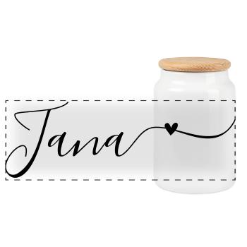 Prénom Jana Prénom décoratif - Boîte à biscuits avec couvercle en bois - blanc - Devant