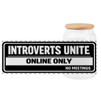 Introvertis - Boîte à biscuits avec couvercle en bois - blanc - Devant