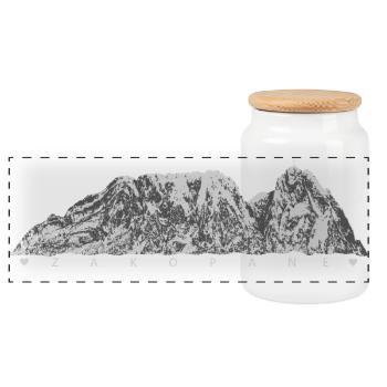 Zakopane Giewont Tatry - Boîte à biscuits avec couvercle en bois - blanc - Devant