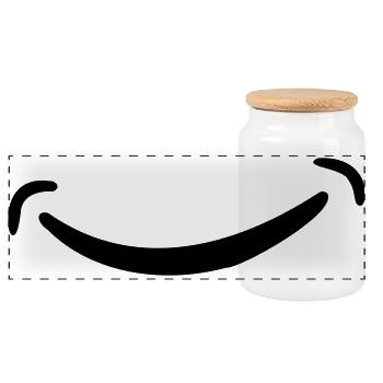 Smile - Panoramic Cookie Jar with Wooden Lid - white - Front