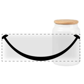 smile - Panoramic Cookie Jar with Wooden Lid - white - Front