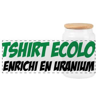 Ecolo Enrichi Uranium Humour Noir - Boîte à biscuits avec couvercle en bois - blanc - Devant