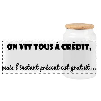 CITATION. MESSAGE. HUMOUR. CITATIONS DRÔLES - Boîte à biscuits avec couvercle en bois - blanc - Devant