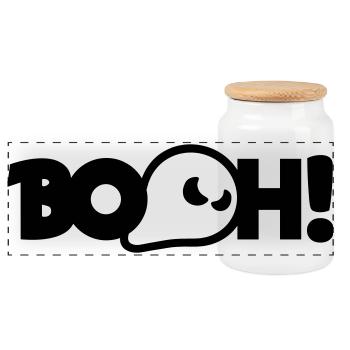 Booh - Boîte à biscuits avec couvercle en bois - blanc - Devant