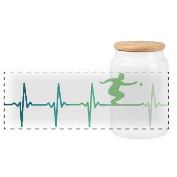 Pétanque battements de coeur bouliste - Boîte à biscuits avec couvercle en bois - blanc - Devant